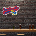 Rico Industries Ncaa Kansas Jayhawks Distressed Shape Cut Pennant - Home And Living Room D  Cor - Soft Felt Ez To Hang