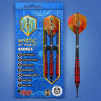 Shot! Darts Mystic Red-Soft Tip Dart Set-18Gm-Centre Weighted-Colour Plated Brass Barrels