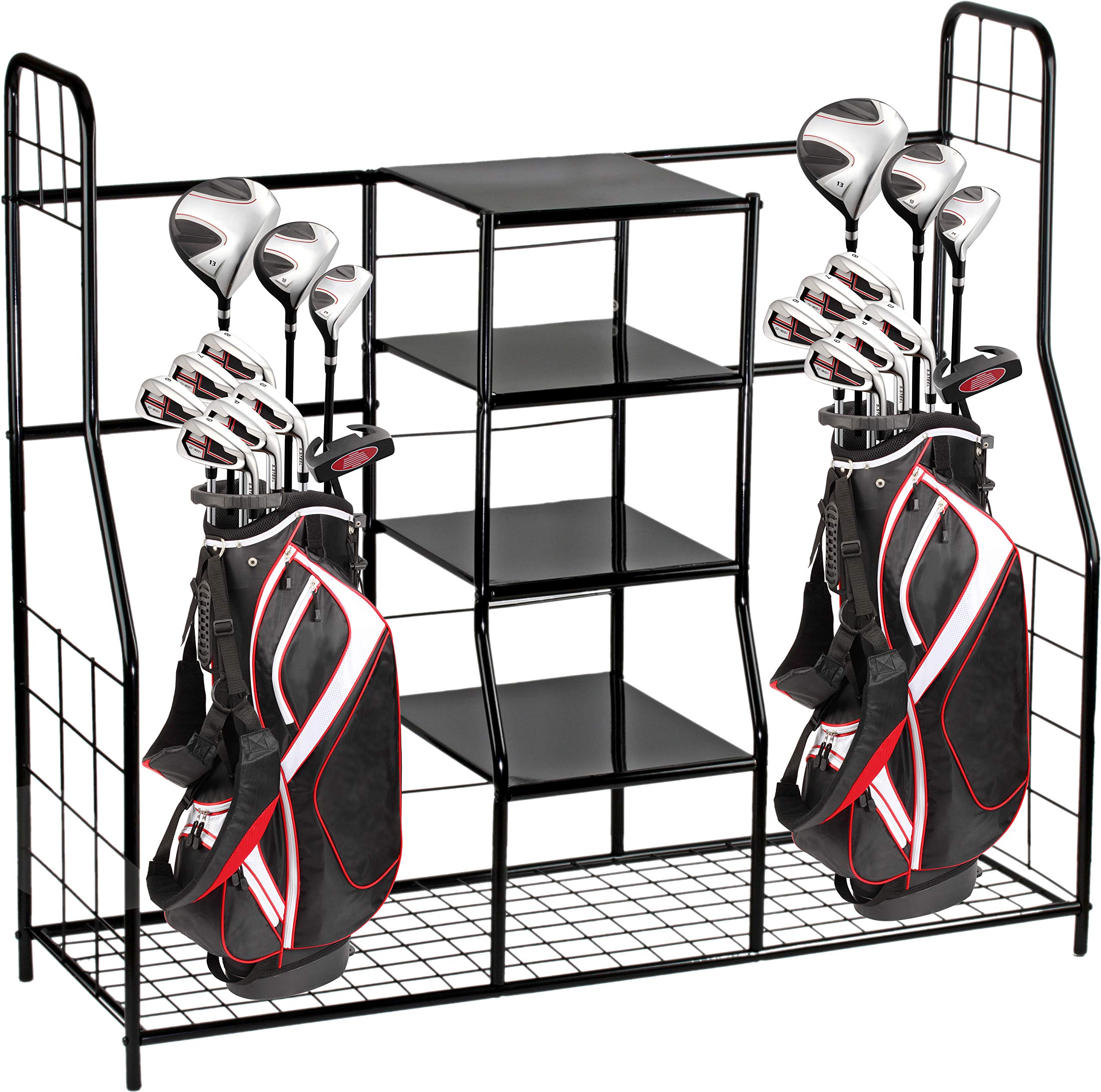 Home-It Golf Bag Sports Dual Golf Storage Organizer Golf Organizer Rack