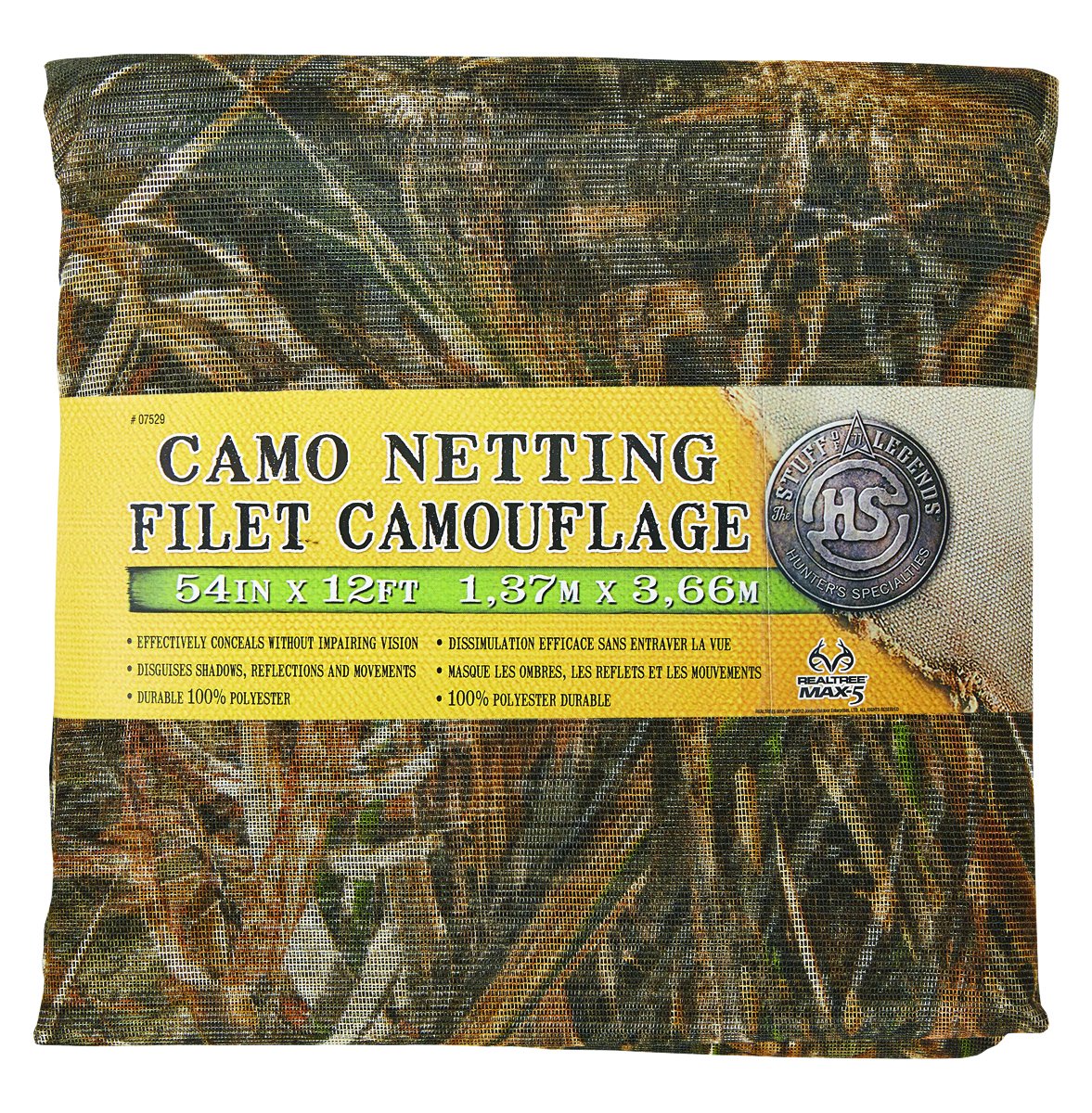 Hunters Specialties Camo Netting - Hunting Durable Lightweight Quiet Realistic Concealment Camouflage Polyester Netting For Blin