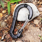 Nanaborn Mini Aluminum Carabiner Lightweight D-Shape Spring Clips For Climbing Fishing, Hiking Outdoor (Black 10Pcs)