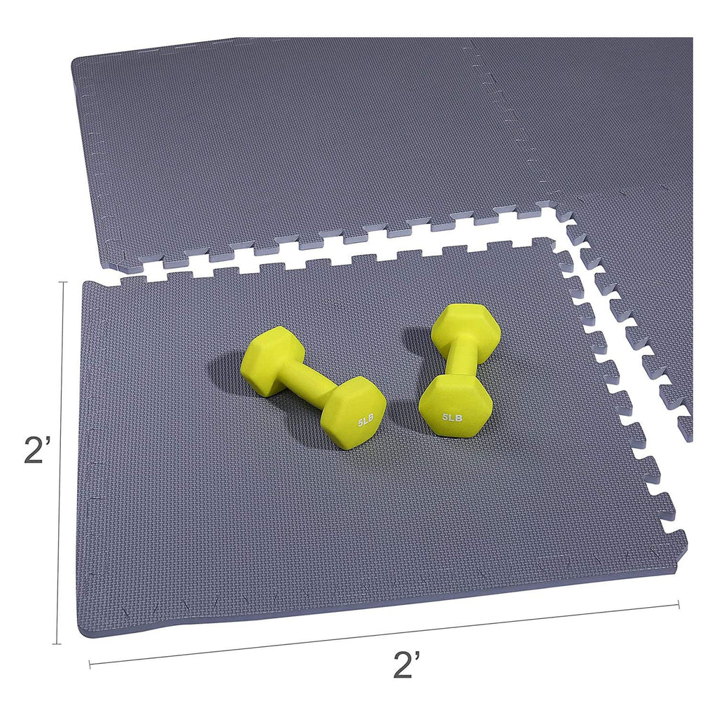 Fitvids Puzzle Exercise Mat With Eva Foam Interlocking Tiles For Mma, Exercise, Gymnastics And Home Gym Protective Flooring, 1/2