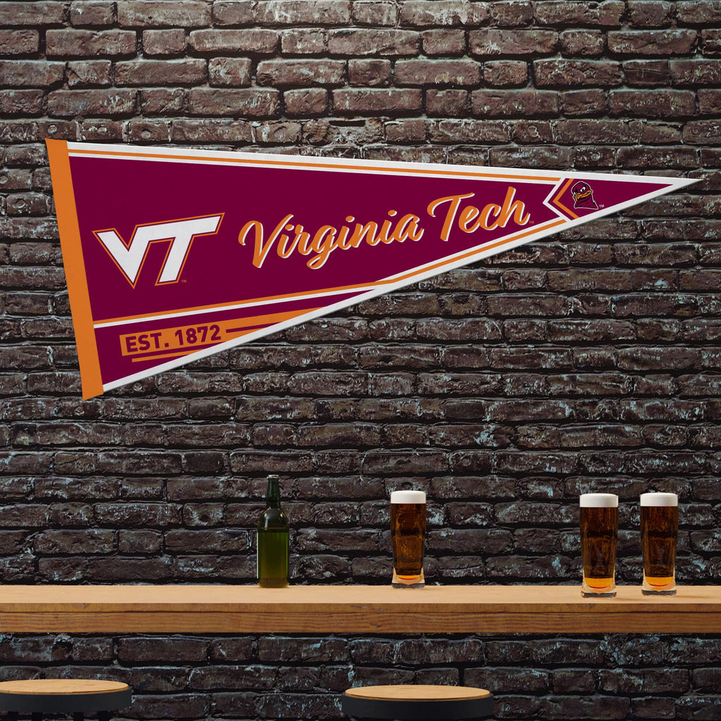 Rico Industries Ncaa Virginia Tech Hokies Classic 12'' X 30'' Felt Wall D  Cor Pennant - Great For Home/Bed Room/Man Cave D  Cor