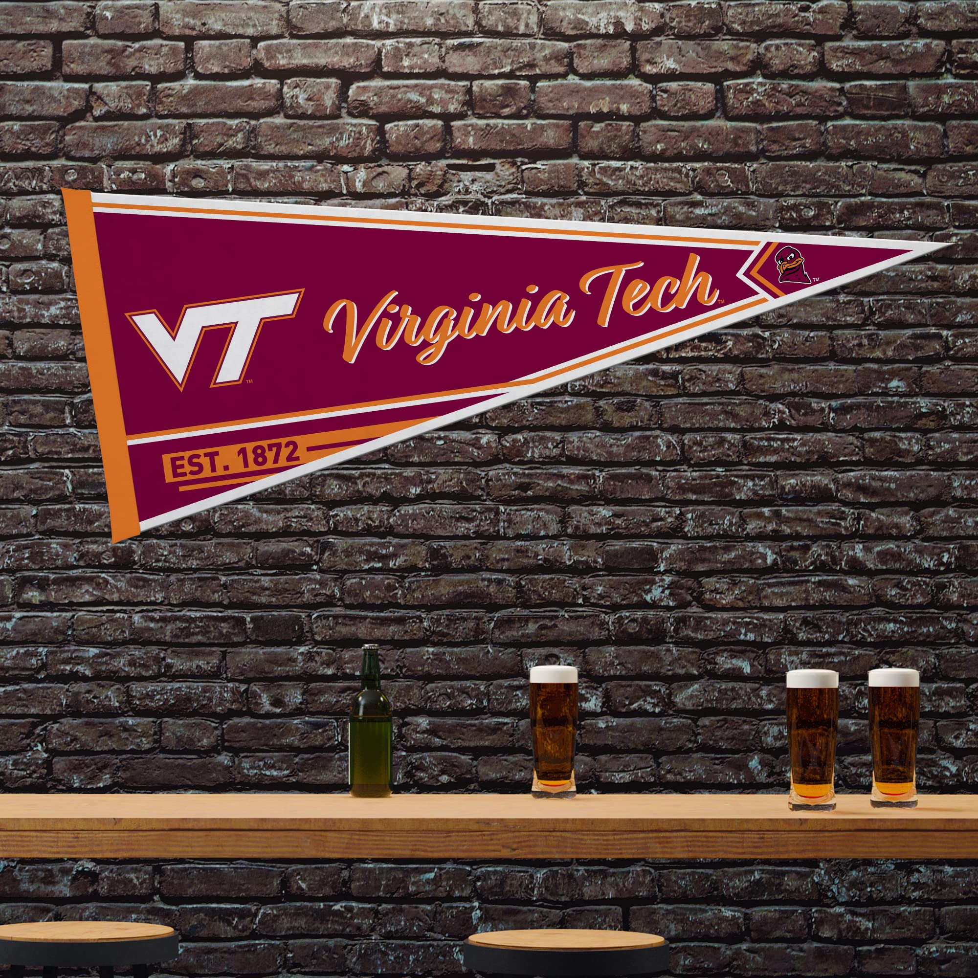 Rico Industries Ncaa Virginia Tech Hokies Classic 12'' X 30'' Felt Wall D  Cor Pennant - Great For Home/Bed Room/Man Cave D  Cor