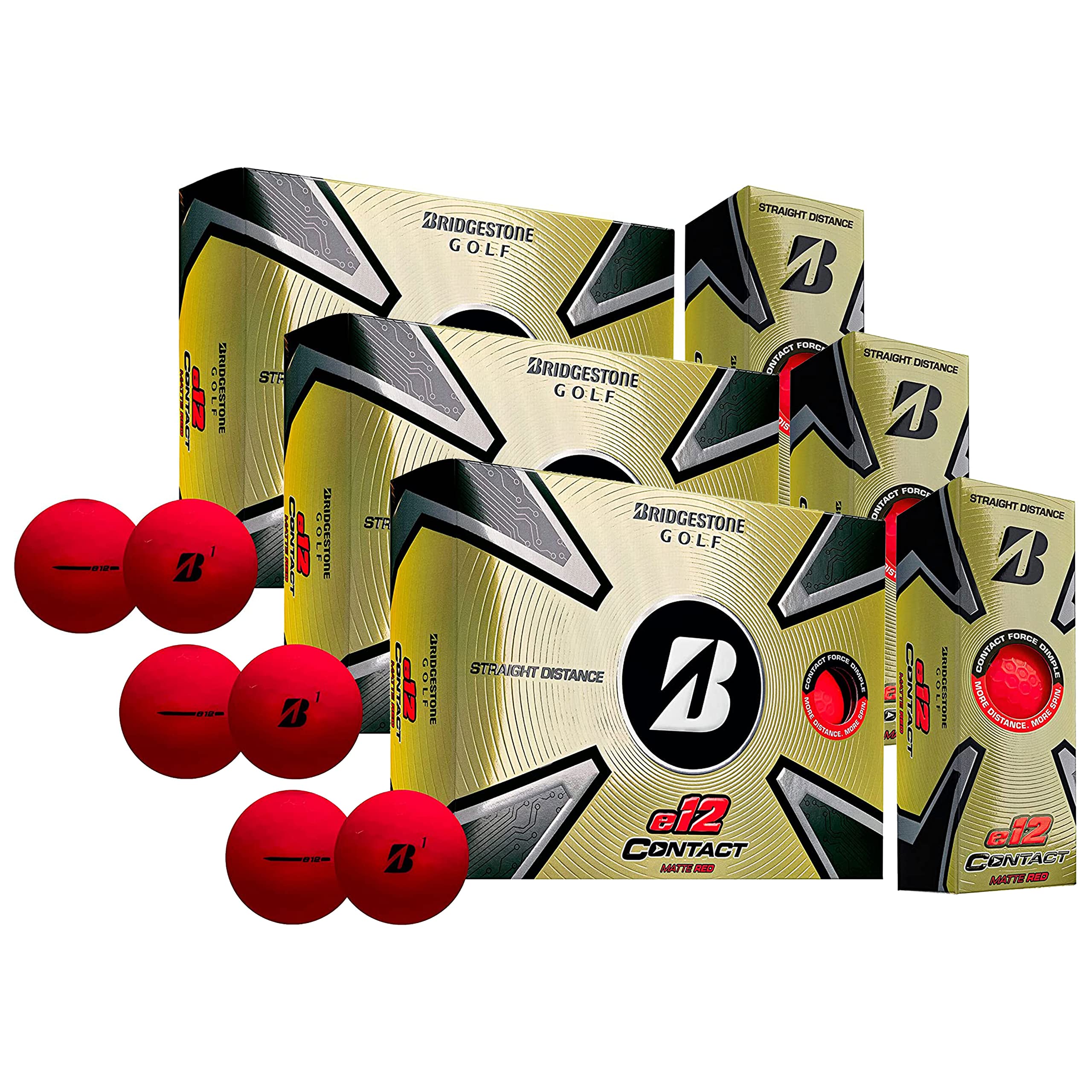 Playbetter Bridgestone E12 Contact Golf Balls  Multi-Packs  Flexativ Cover Technology & Contact Force Dimple  46% More Surface C