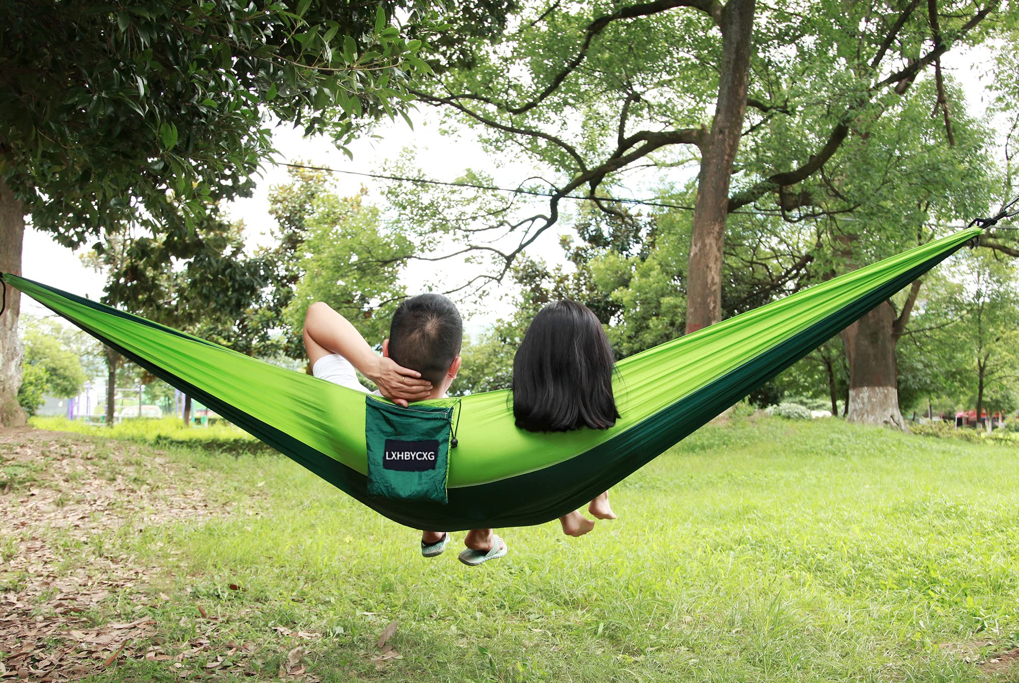 Camping Hammock Double & Single Portable Hammocks Ultralight Nylon Parachute Hammocks With 2 Tree Straps For Backpacking, Travel