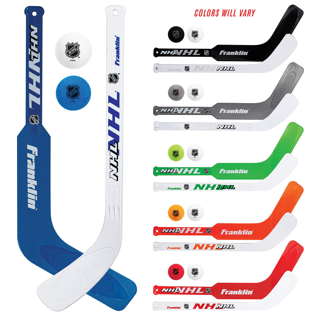 Franklin Sports Mini Hockey Goalie Stick, Player Stick & Ball Set (Colors May Vary)