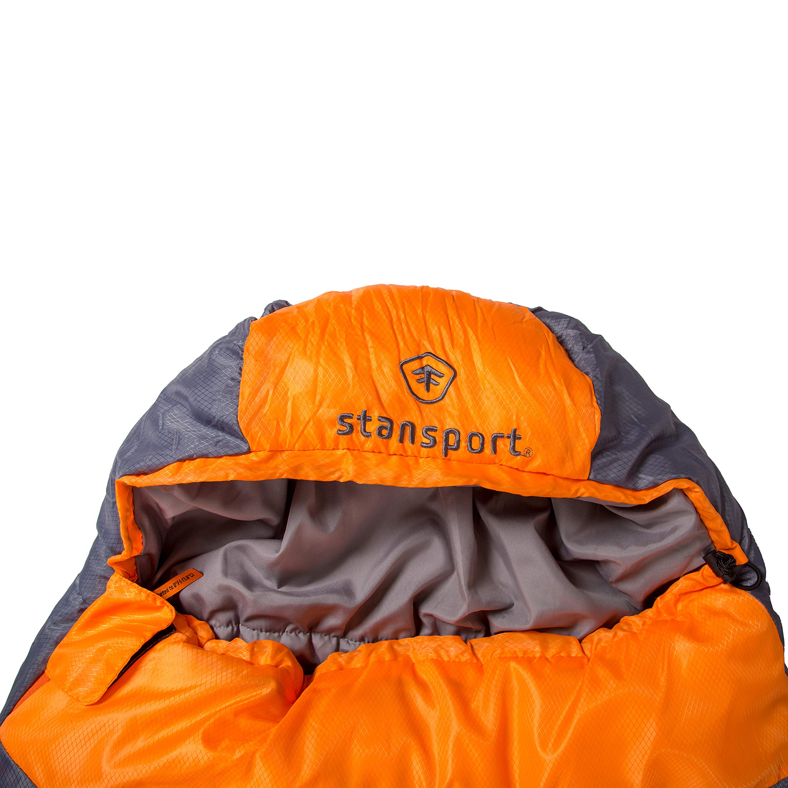 Stansport Glacier Mummy Sleeping Bag 3.1 Lb, Orange, 86'' L X 34'' W