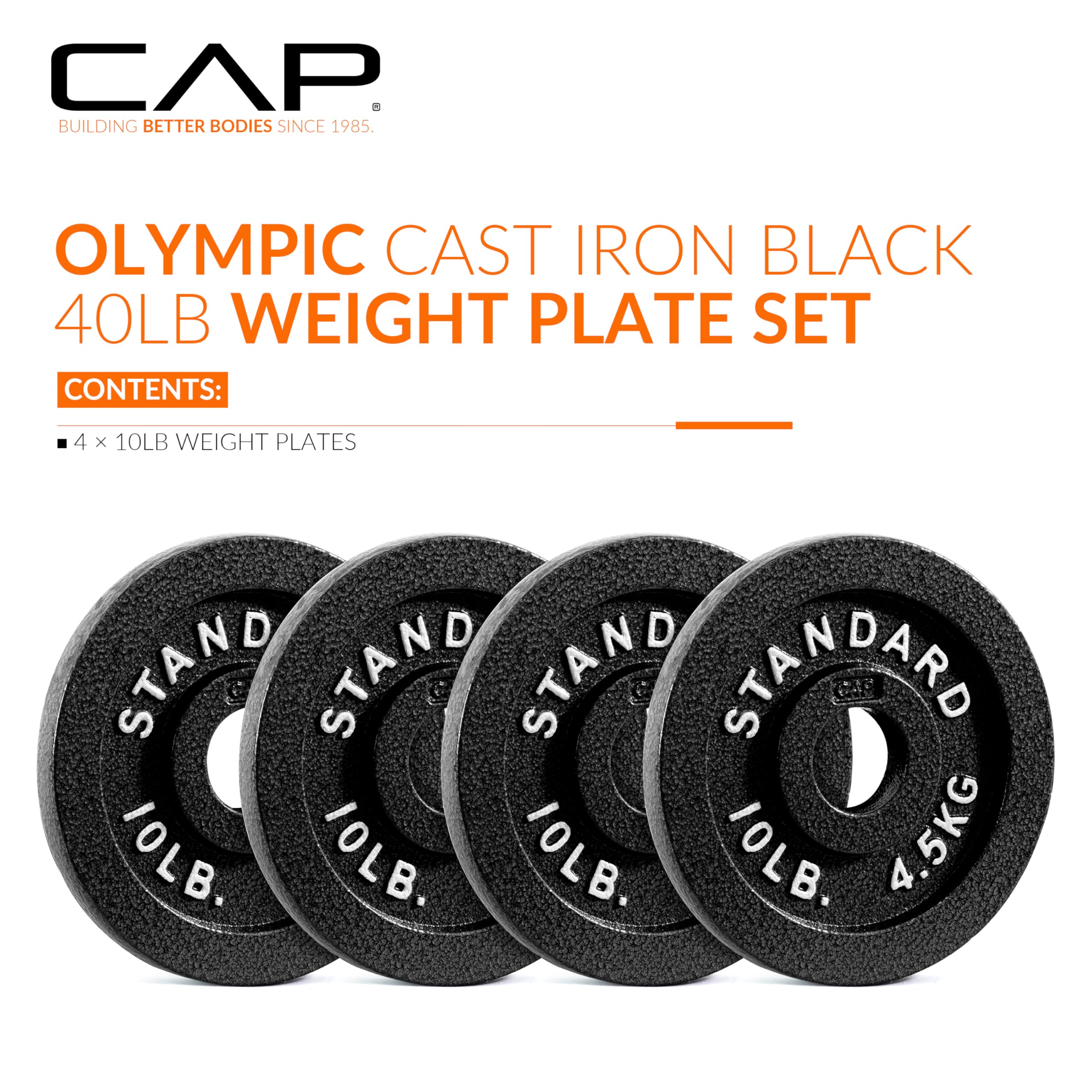 CAP Barbell 2-Inch Olympic Grip Plate, 10-Pounds