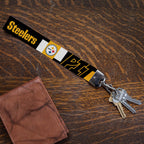 Rico Industries Nfl Football Pittsburgh Steelers Standard Wrist Lanyard Key Chain, Cute Wristlet Strap Keychain Holder For Women