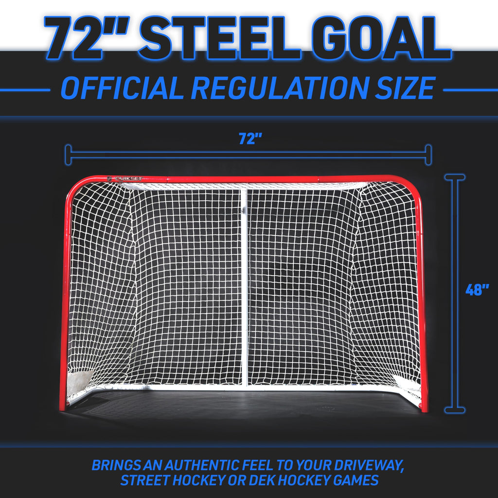 Franklin Sports Nhl Street Hockey Goal - Quikset Official Size Regulation Steel Street + Roller Hockey Net Set With Shooting Boa
