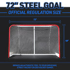 Franklin Sports Nhl Street Hockey Goal - Quikset Official Size Regulation Steel Street + Roller Hockey Net Set With Shooting Boa