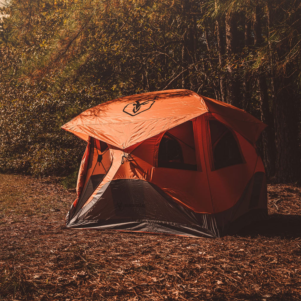 Gazelle T4 Waterproof 4 Person Portable Polyester Outdoor Pop Up Camping Or Beach Tent With Removable Floor, Mesh Screens, And R