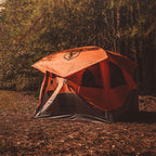 Gazelle T4 Waterproof 4 Person Portable Polyester Outdoor Pop Up Camping Or Beach Tent With Removable Floor, Mesh Screens, And R
