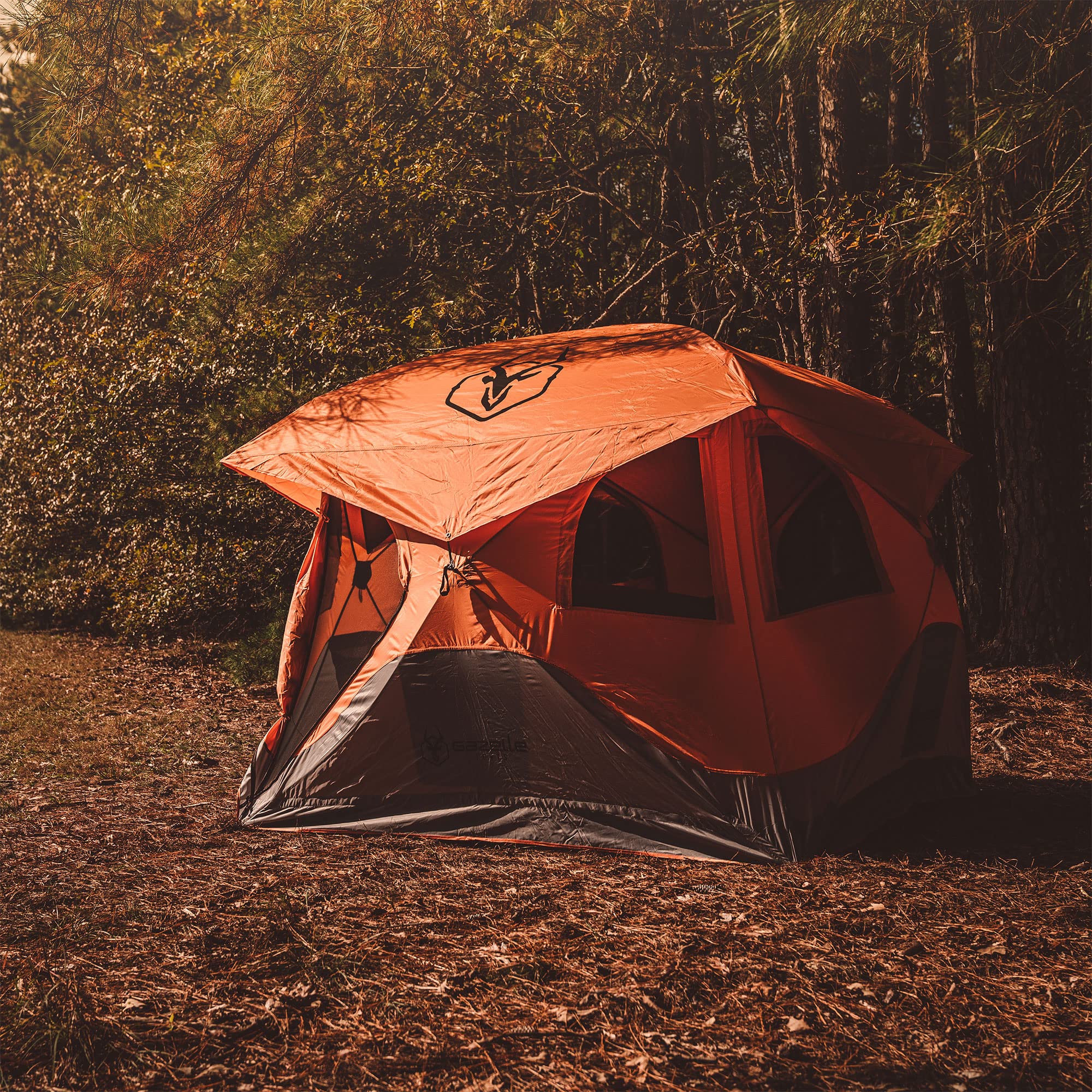 Gazelle T4 Waterproof 4 Person Portable Polyester Outdoor Pop Up Camping Or Beach Tent With Removable Floor, Mesh Screens, And R