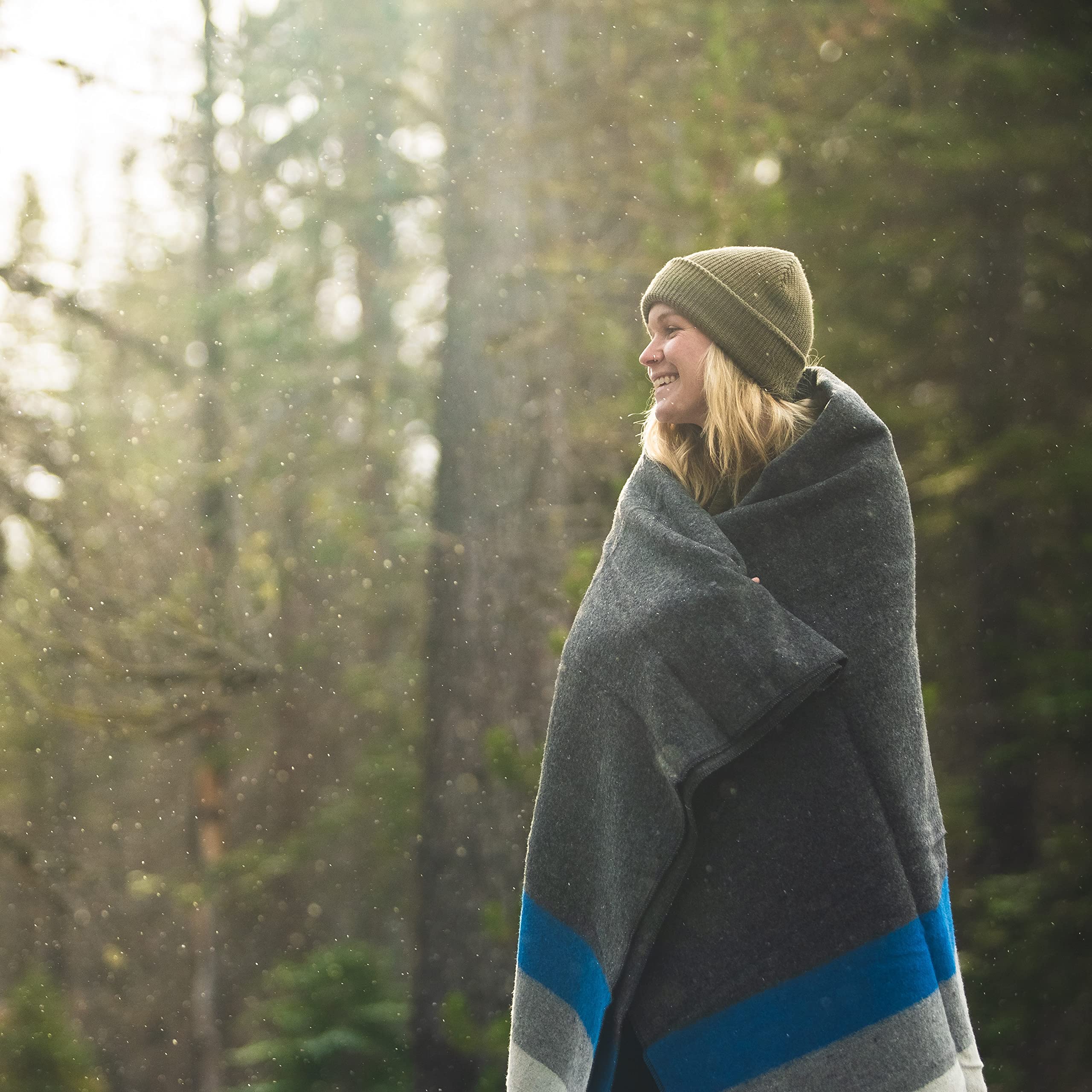 Arcturus Rainier Wool Blanket - 4.5Lbs Warm, Heavy, Washable, Large | Great For Camping, Outdoors, Survival & Emergency Kits (Wh