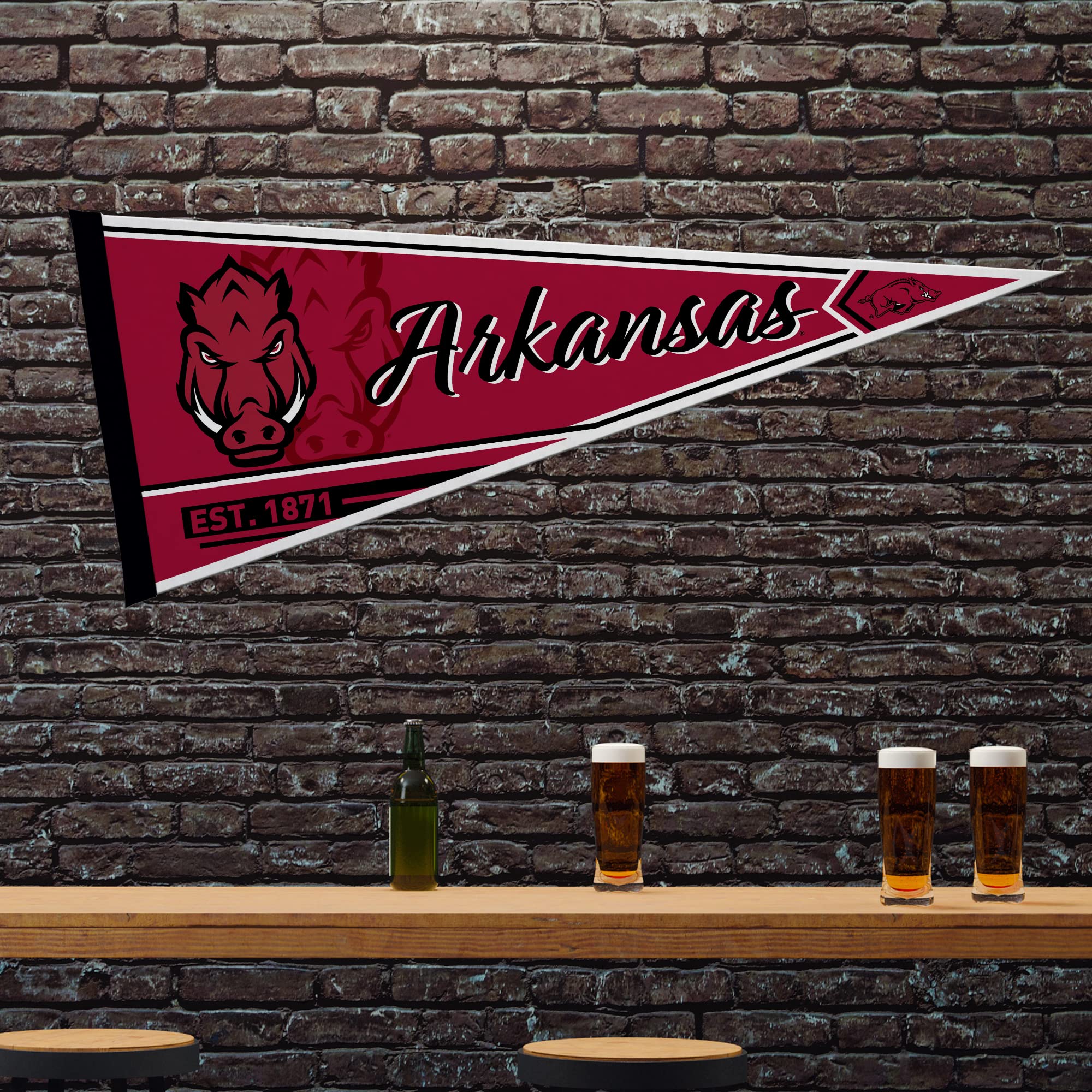 Rico Industries Ncaa Arkansas Razorbacks Classic 12'' X 30'' Felt Wall D  Cor Pennant - Great For Home/Bed Room/Man Cave D  Cor