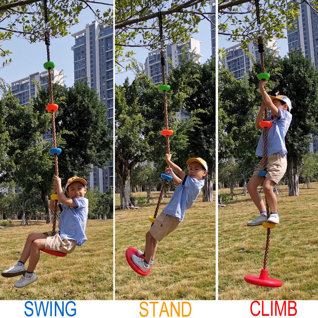 Xinlinke Tree Climbing Rope And Kids Disc Swing Seat Set Outdoor Backyard Playground Accessories