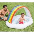Intex 57141Ep Round Inflatable Rainbow Cloud Outdoor Baby Pool For Ages 1-3 Years Old
