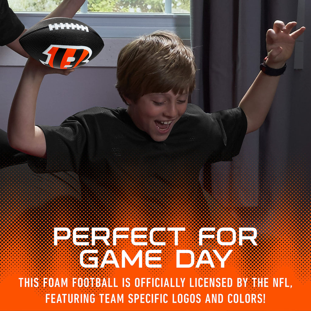 Franklin Sports Nfl Cincinnati Bengals Football - Kids Foam Football - Soft Football - Mini Size - Perfect For Gameday - 8.5'' 3