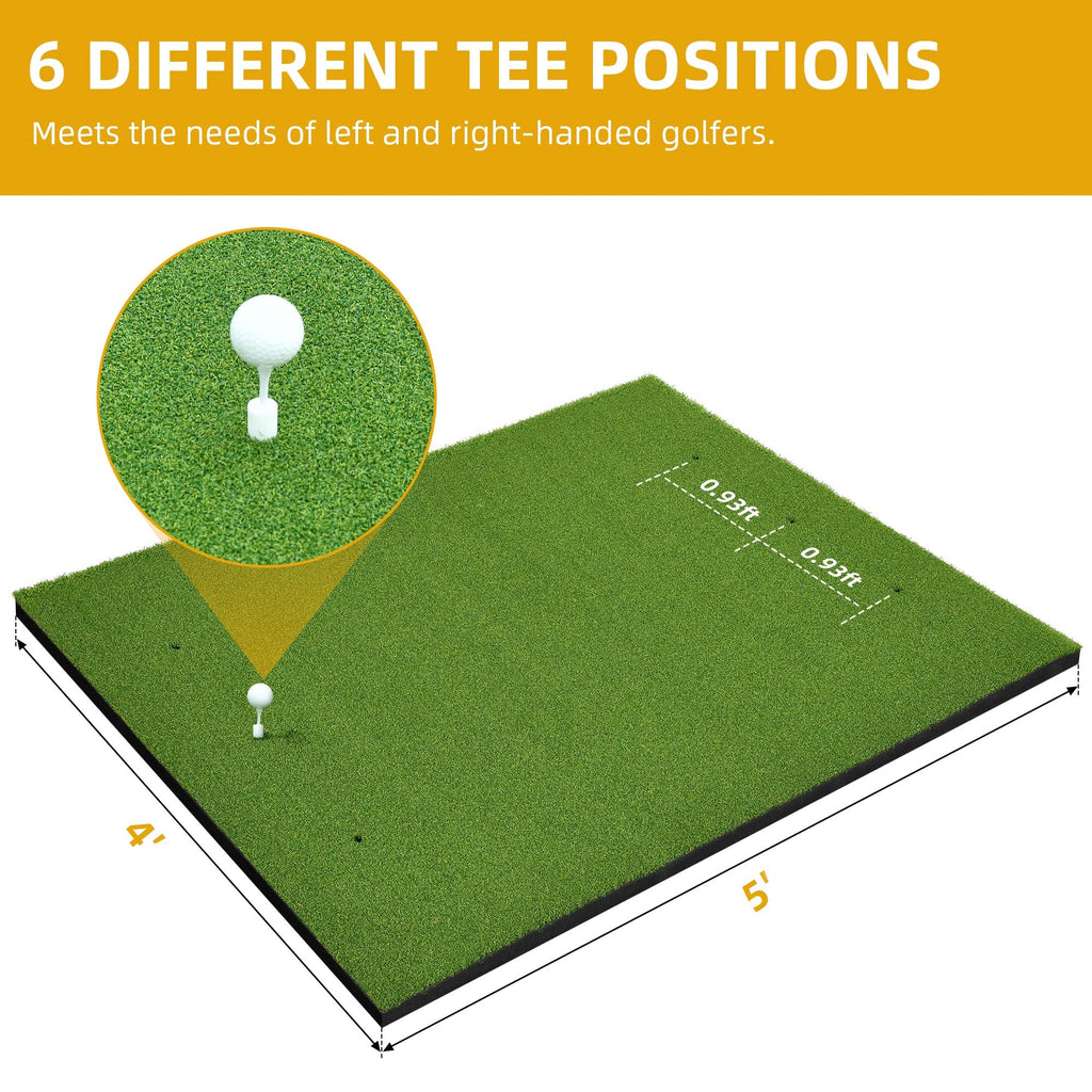 Shopsource Golf Mat, 5  4ft Golf Hitting Mat for Indoor Outdoor, Top-Notch Artificial Turf Practice Mats with 9 PU Golf Balls+3