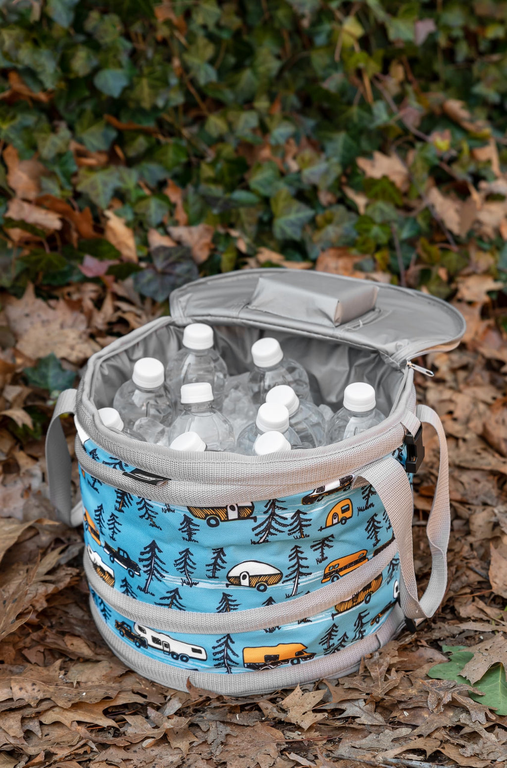 Camco Life Is Better At The Campsite Pop-Up Cooler, Sketch Design  Features A Water-Resistant Interior And Built-In Bottle Opene