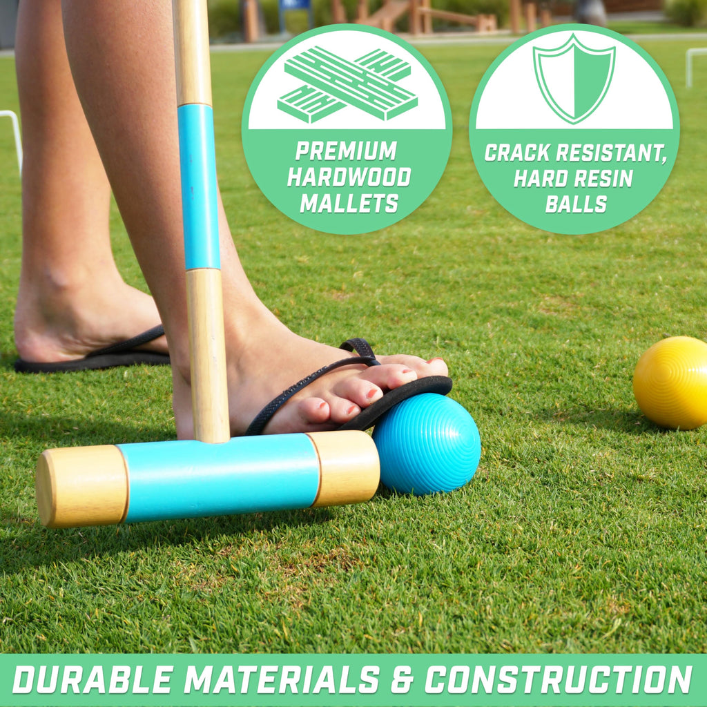 Gosports Deluxe Croquet Set - Full Size For Adults & Kids