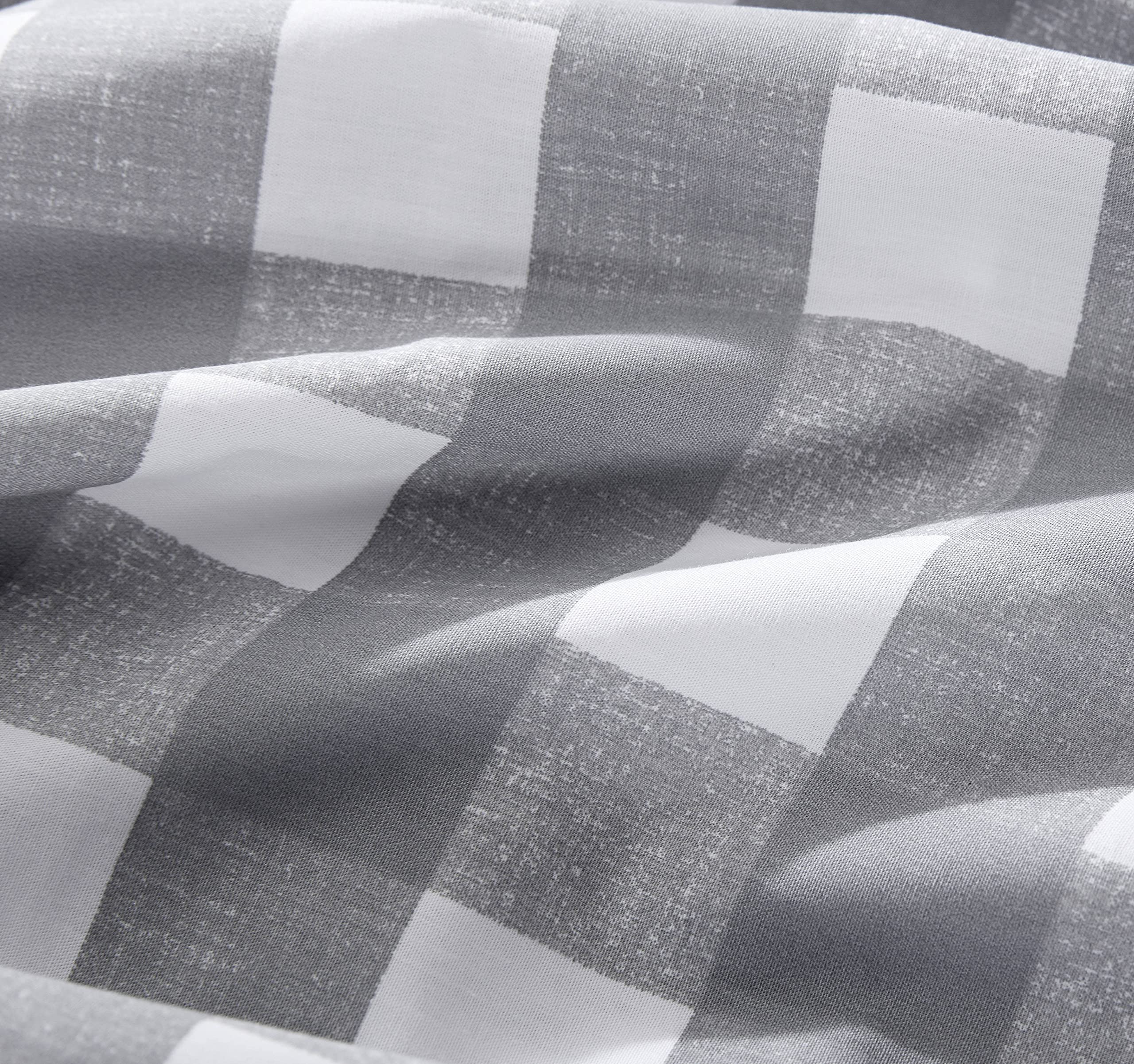 Eddie Bauer Home Sheets Cotton Percale Bedding Set, Crisp  Cool, Stylish Home Decor, King, Lakehouse Plaid Greywhite