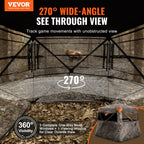 Vevor Hunting Blind, 270 See Through Ground Blind, 4-5 Person Pop Up Deer Blind For Hunting With Carrying Bag, Portable Resilien