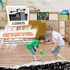 AND1 Over The Door Mini Basketball Hoop: 18x12 Shatterproof Backboard, 2 Mini Basketballs, and Hand Pump Included- Ultimate Indo