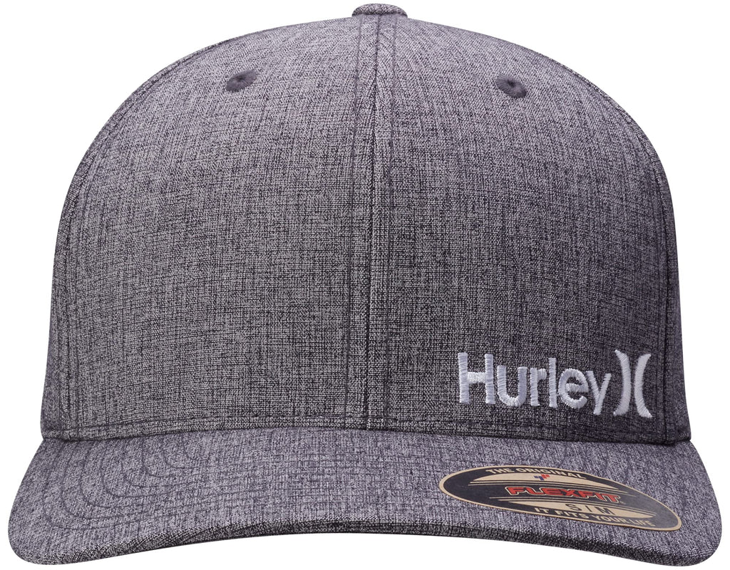 Hurley Mens Baseball Cap - Corp Stretch Fitted Hat, Size Large-X-Large, Light Grey