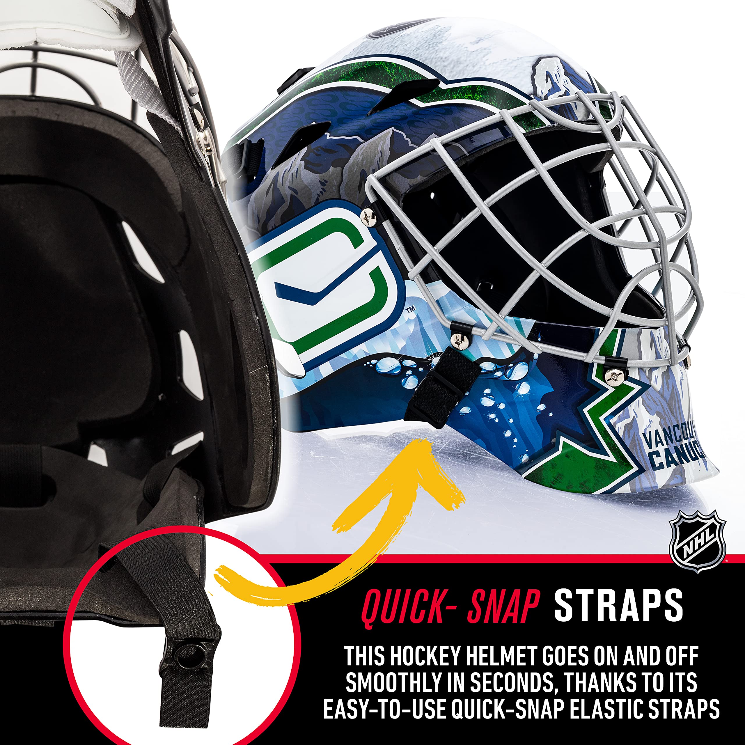Franklin Sports Vancouver Canucks Nhl Hockey Goalie Face Mask - Goalie Mask For Kids Street Hockey - Youth Nhl Team Masks For Ki