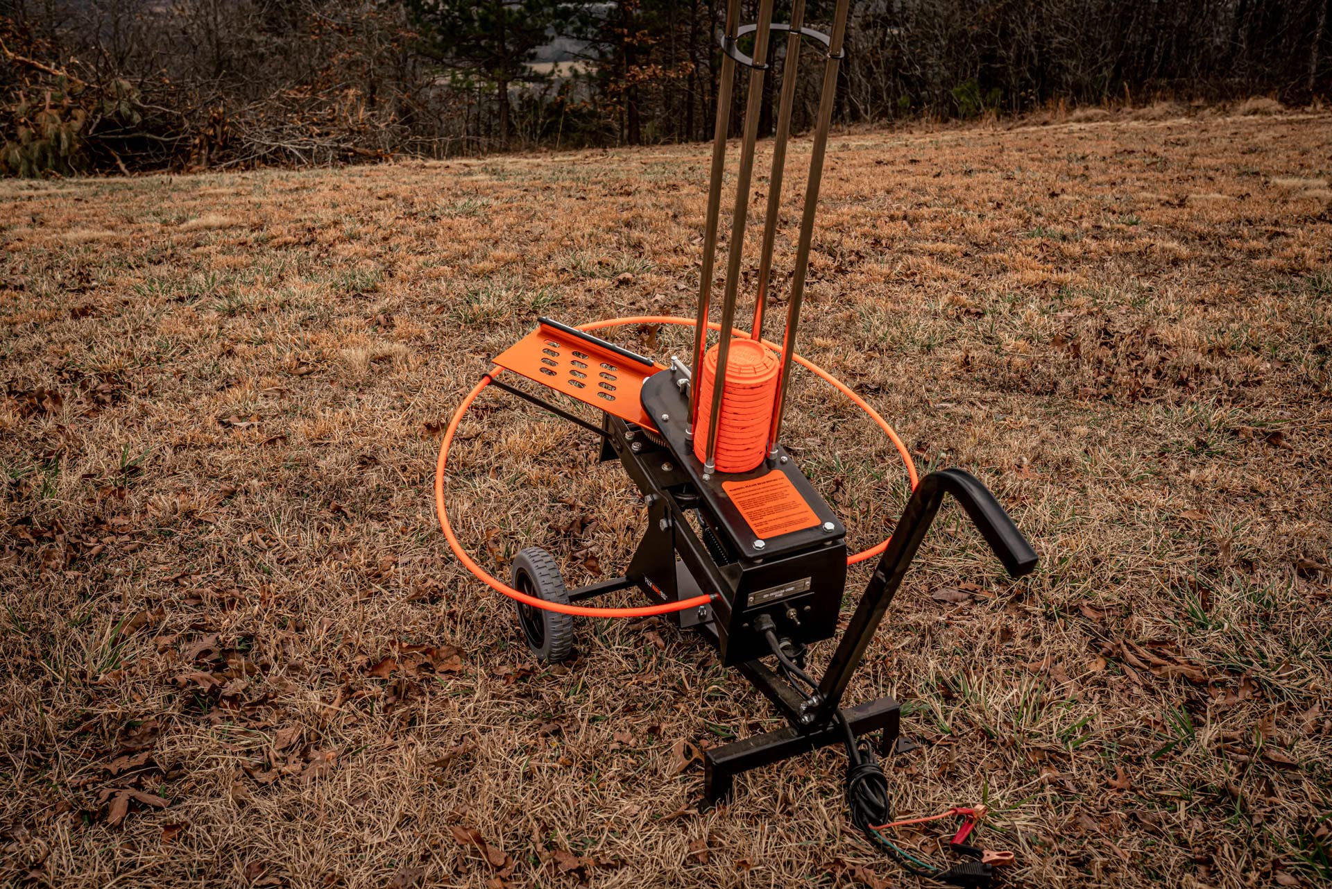 Do All Outdoors Fw80 Flyway 80 Auto Clay Pigeon Trap With Wheels, Holds 80 Clays, Black/Orange, One Size