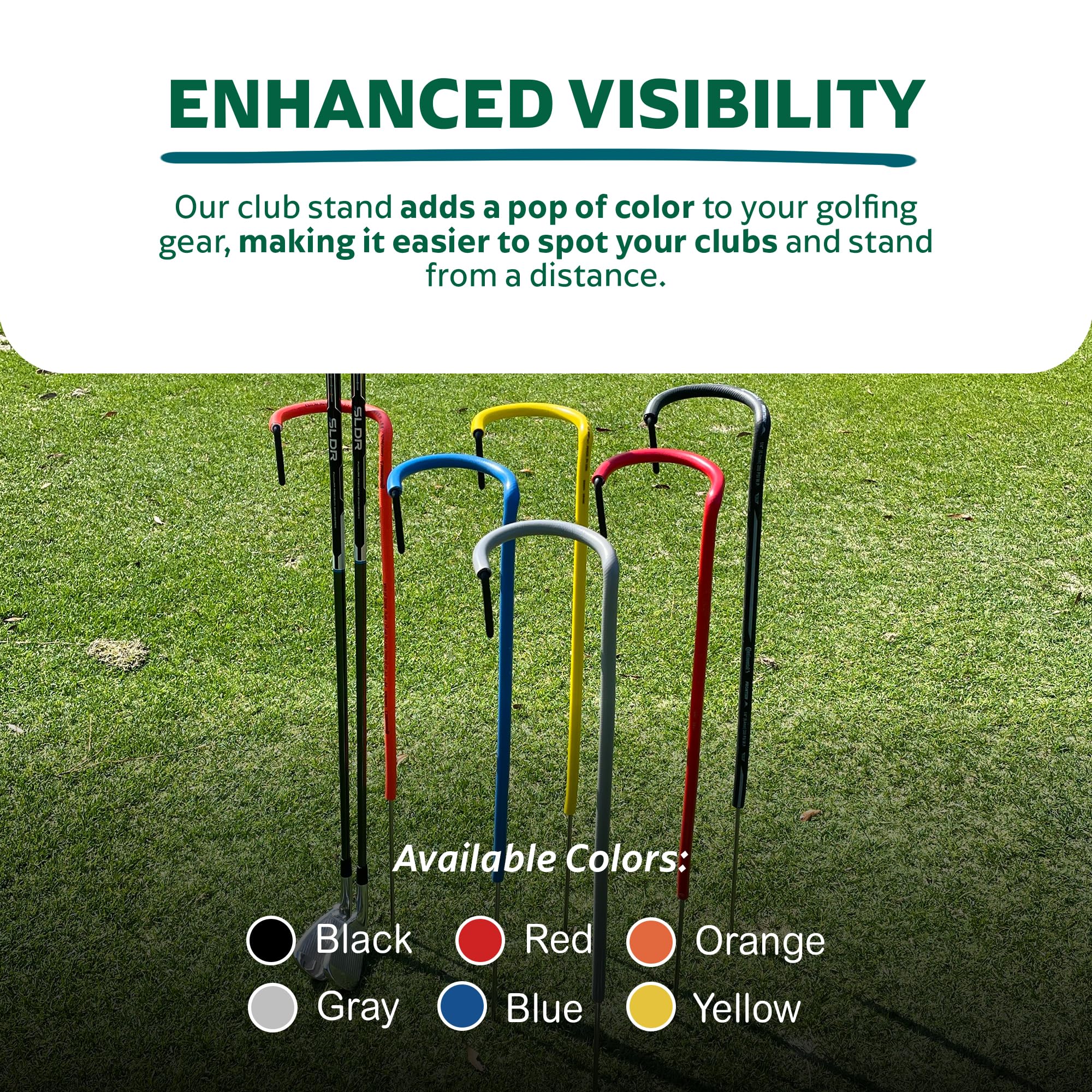 Grip Up Golf - Stainless Steel Golf Club Stand (Black). Made In The Usa With Stainless Steel And Industial Grade Vinyl Coverings