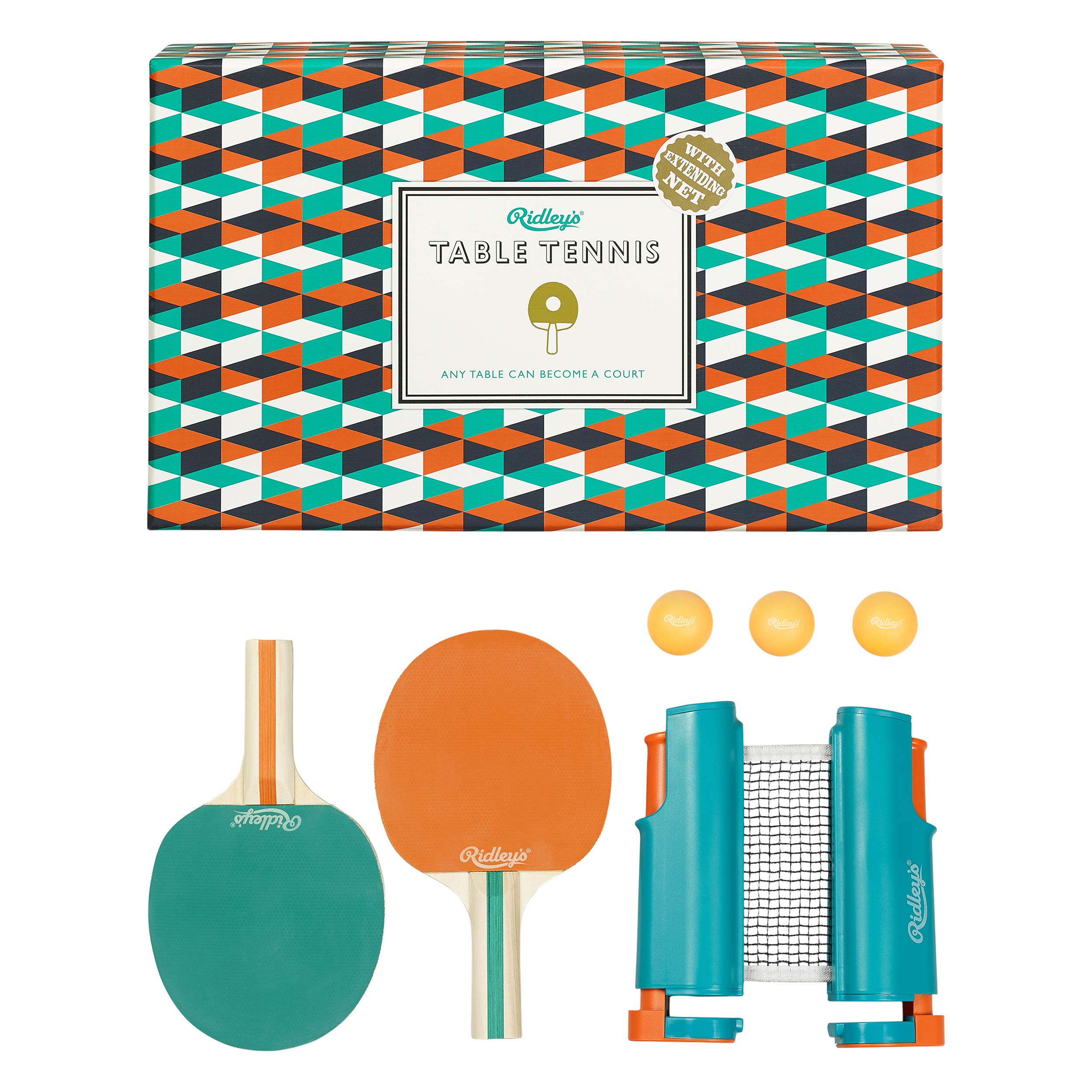 Ridleys Portable Travel 6-Piece Table Tennis Set For Adults And Children - Tabletop Ping Pong Kit Makes Any Table A Tennis Court