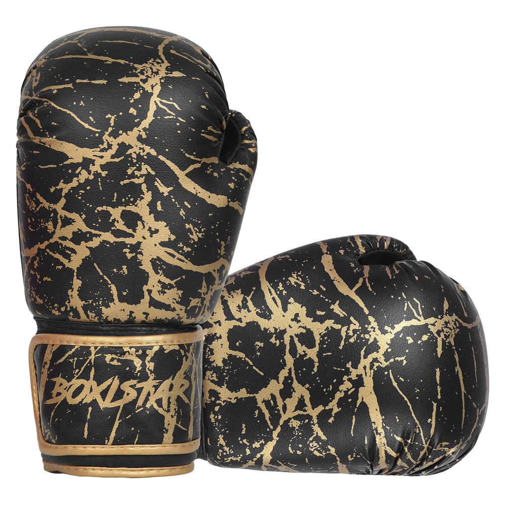 Boxing Training Sparring Kickboxing Punching Heavy Bag Muay Thai Mitts Mma Gloves For Youth, Men & Women (Black/Gold, 16 Oz)