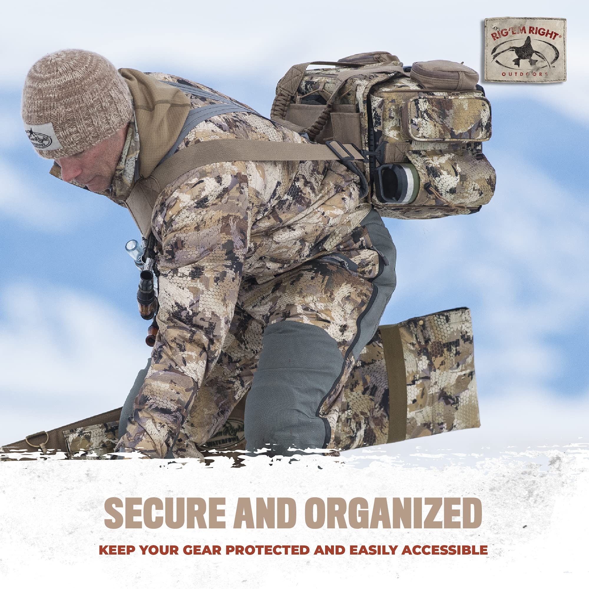 Rig'Em Right Waterfowl Shell Shocker Xlt Duck Hunting Blind Bag With Molded Ammo Compartments, Sunglasses Case, Drink Holder And