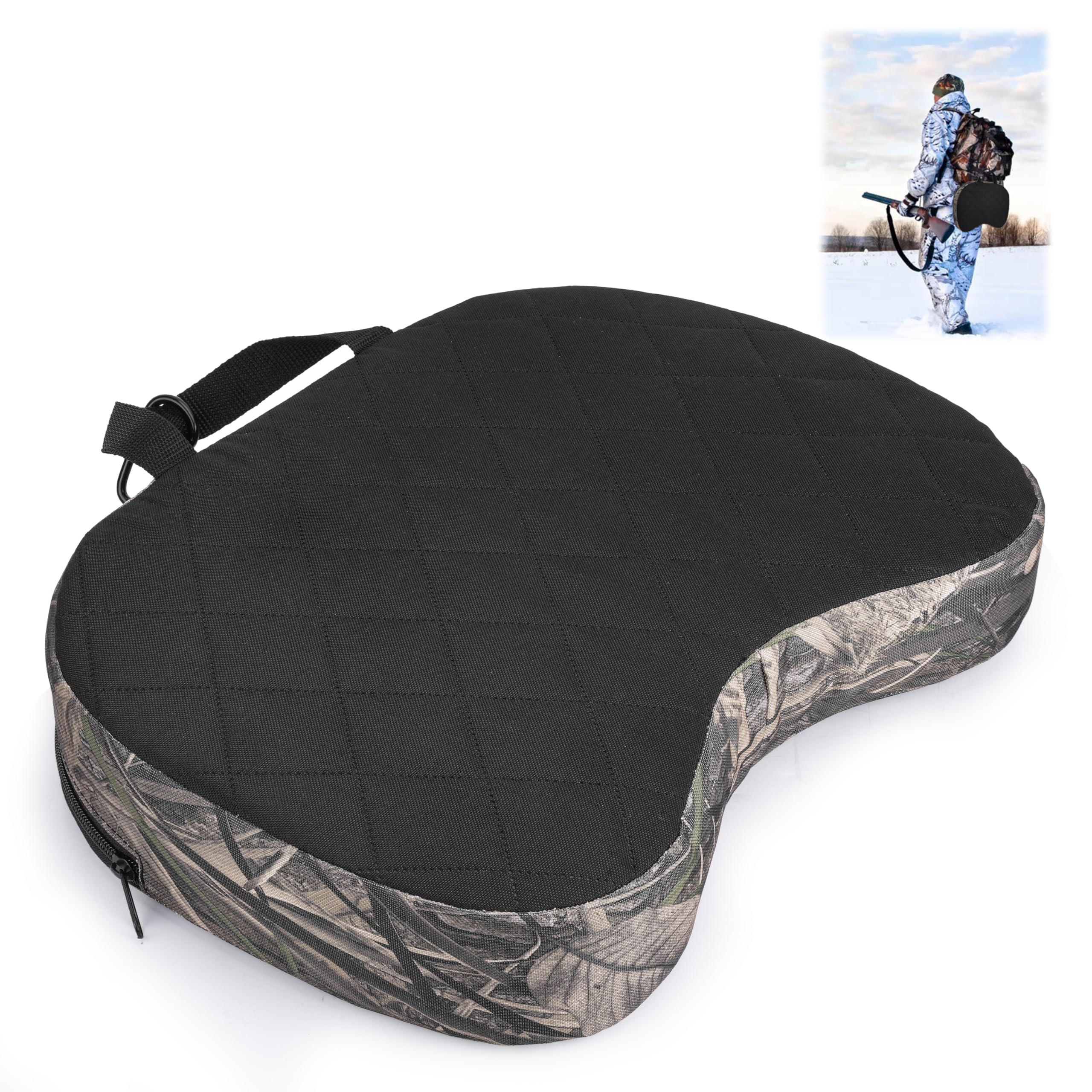 Urmona Portable Hunting Seat Cushion, 11.4 X 15.7 X 2.8In Waterproof Memory Sponge, Thickening Lightweight Outdoor Cushion, Camp