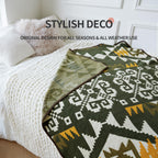Acushla Merino Wool Camp Blanket - Warm Thick Washable Large Outdoor Camping Sleeping Throw Blanket All Weather Aztec Style 63''