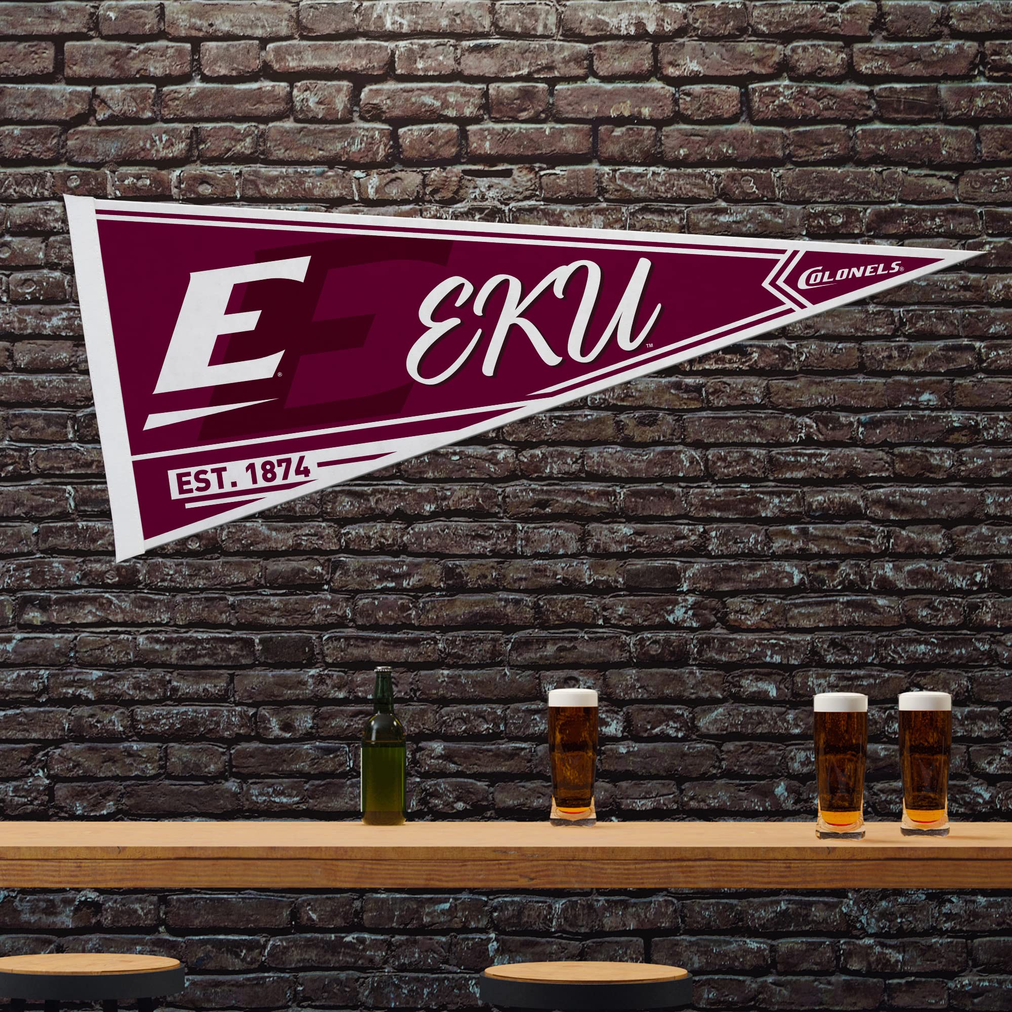 Rico Industries Ncaa Eastern Kentucky Colonels Classic 12'' X 30'' Felt Wall D  Cor Pennant - Great For Home/Bed Room/Man Cave D