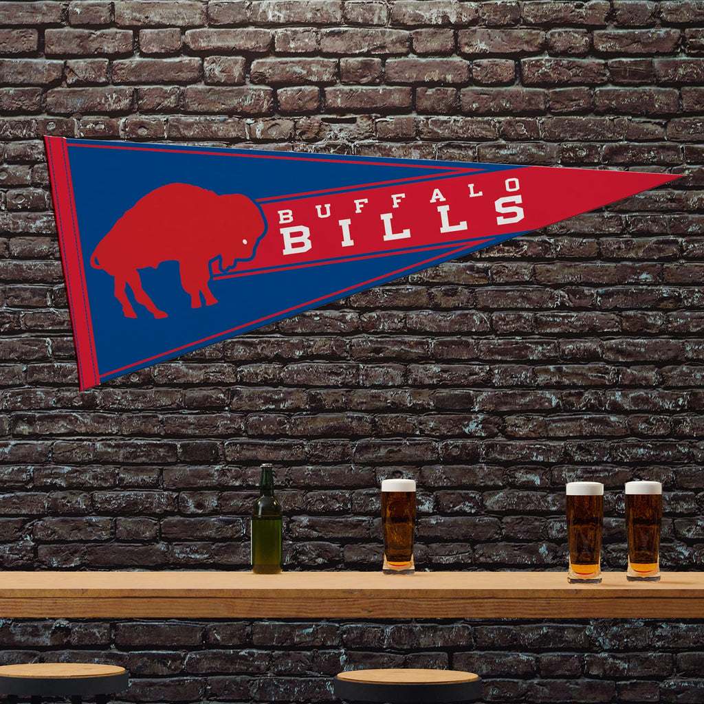 Rico Industries Nfl Football Buffalo Bills Retro 12'' X 30'' Felt Wall D  Cor Pennant - Great For Home/Bed Room/Man Cave D  Cor