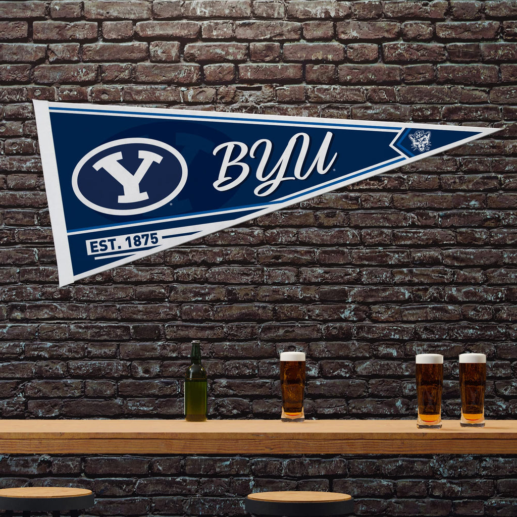 Rico Industries Ncaa Byu Cougars Classic 12'' X 30'' Felt Wall D  Cor Pennant - Great For Home/Bed Room/Man Cave D  Cor