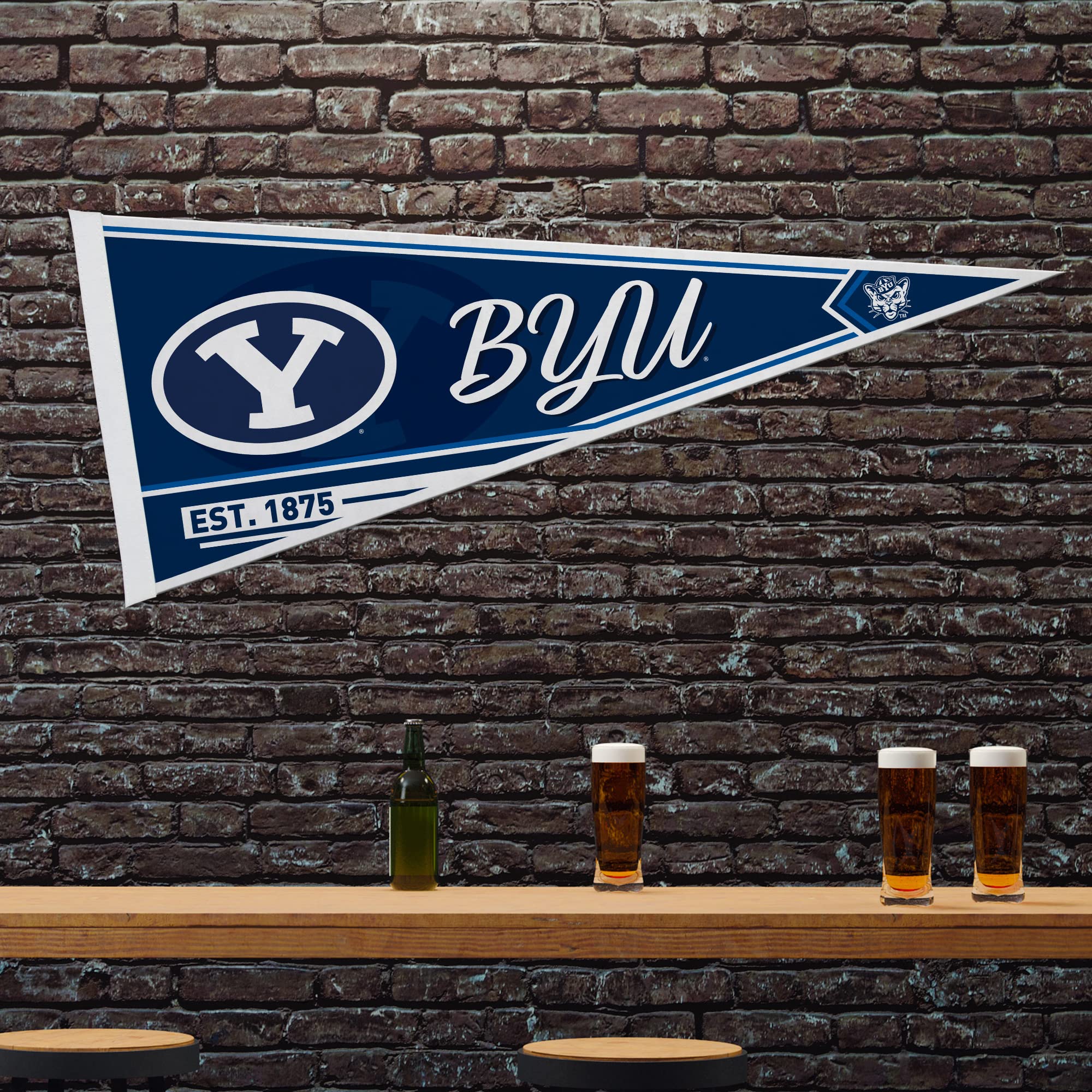 Rico Industries Ncaa Byu Cougars Classic 12'' X 30'' Felt Wall D  Cor Pennant - Great For Home/Bed Room/Man Cave D  Cor