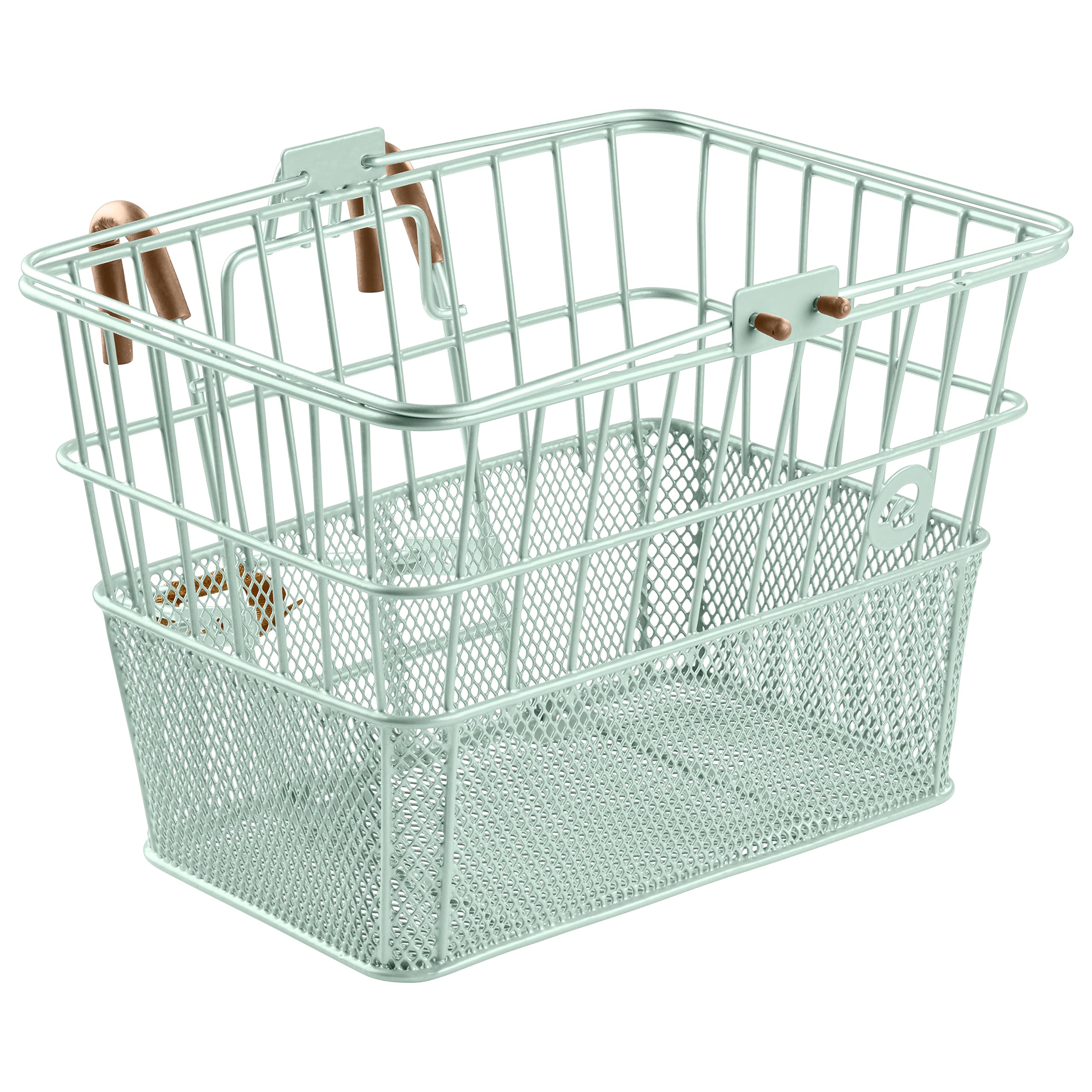 Retrospec Apollo Detachable Front Bike Basket Steel Half-Mesh with Integrated Detachable Hooks and Built-in Handle, Easy Assembl