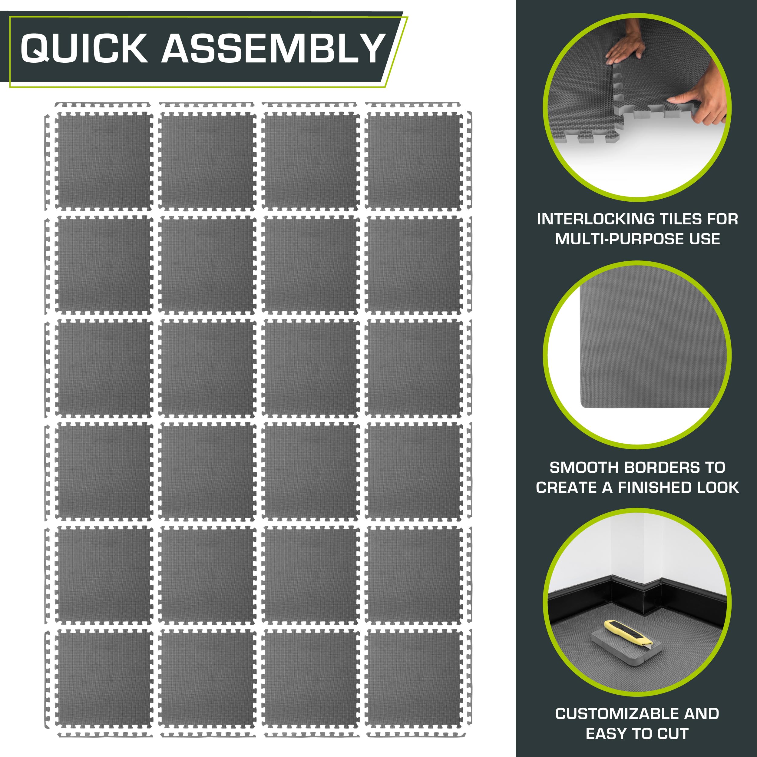 Prosourcefit Extra Thick Puzzle Exercise Mat 3/4'', Eva Foam Interlocking Tiles For Protective, Cushioned Workout Flooring For H