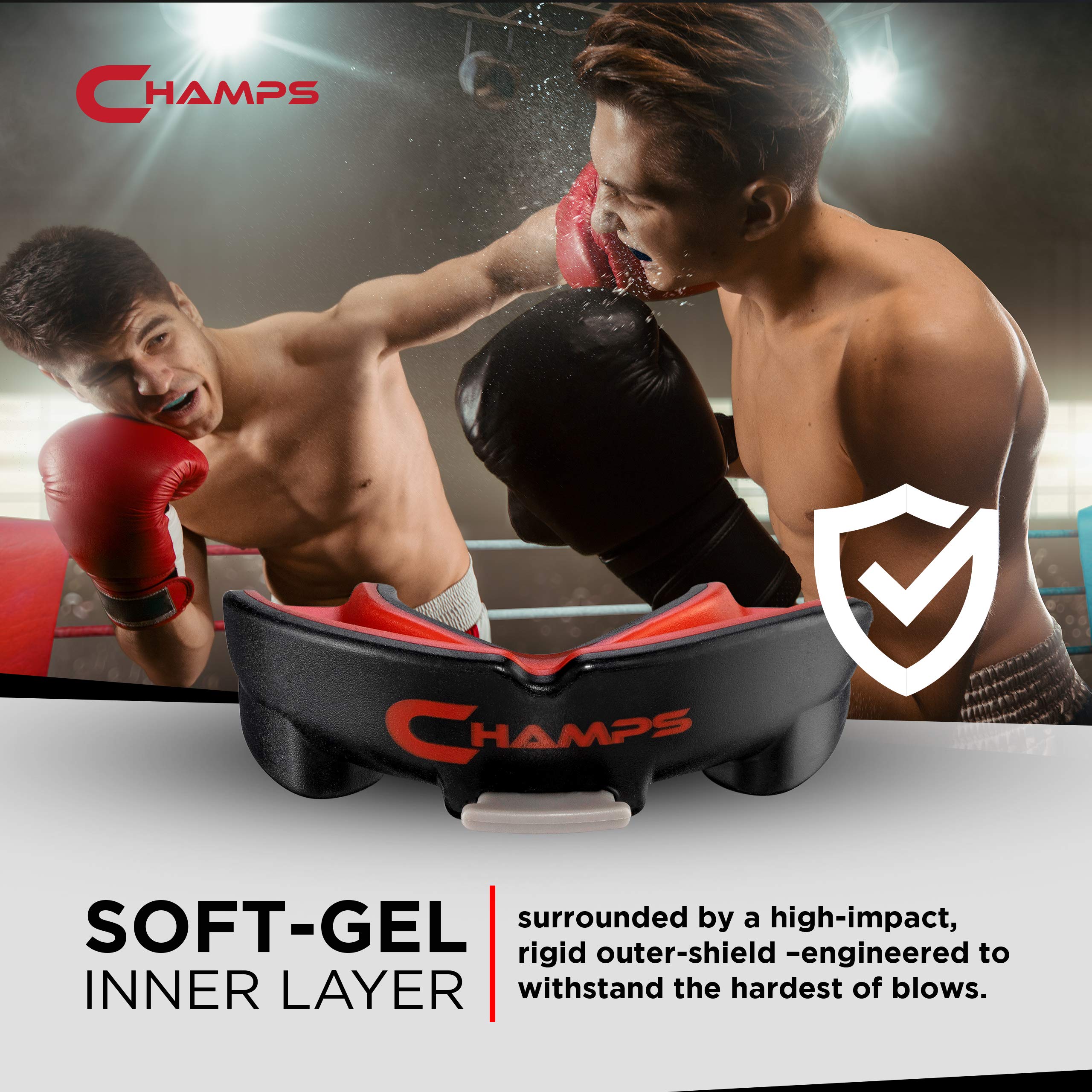 Champs Breathable Mouthguard For Boxing, Jiu Jitsu, Mma, Muay Thai, Sports, And Wrestling. Easy Fit Boxing Mouthguard Super Toug
