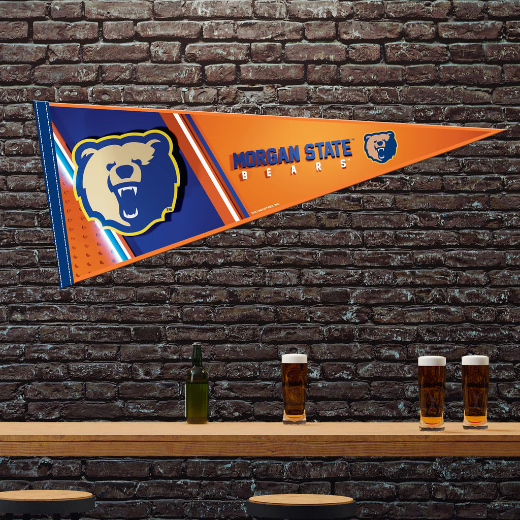 Rico Industries Ncaa Morgan State Bears Primary 12'' X 30'' Felt Wall D  Cor Pennant - Great For Home/Bed Room/Man Cave D  Cor