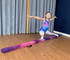 Fc Funcheer 8Ft Folding Balance Beam Gymnastics Beam Wood Core Floor Beam With Anti-Slip Bottom Stainless Hinge And Carrying Bag