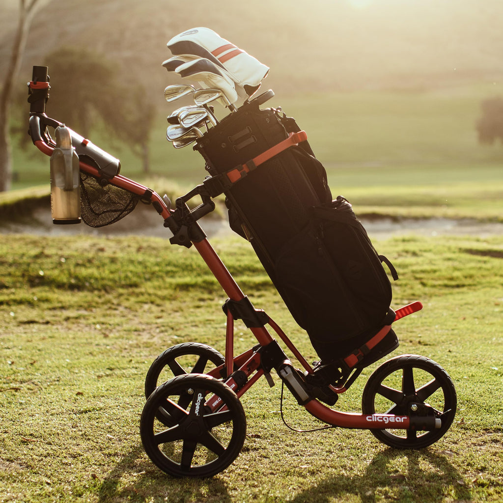 Clicgear Model 4.0 Golf Push Cart, 3-Wheel Foldable Walking Golf Cart (White)