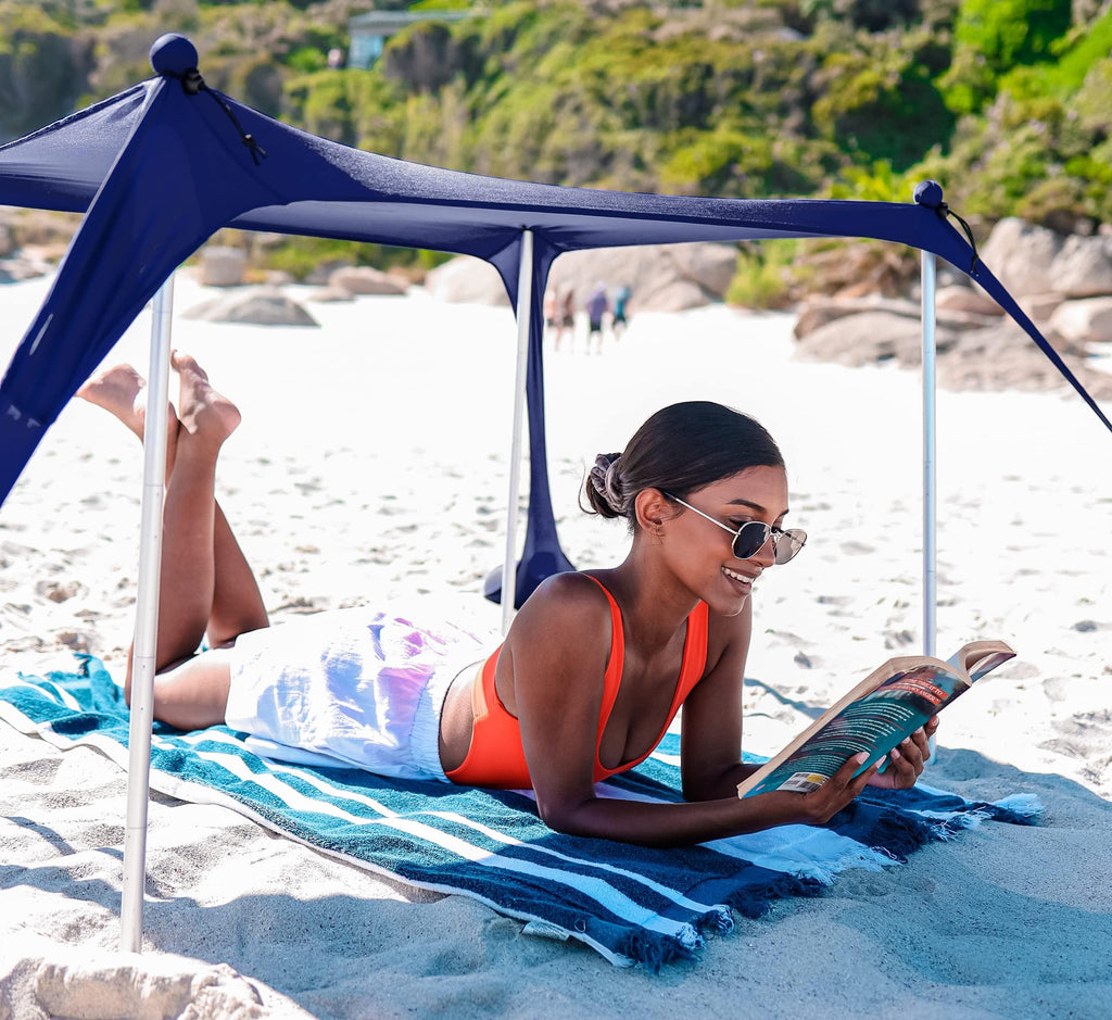 Sun Ninja Baby Pop-Up Beach Tent, Upf50+ Beach Shade Canopy, Sun Shelter With Carry Bag, Ground Pegs And Stability Poles, Outdoo